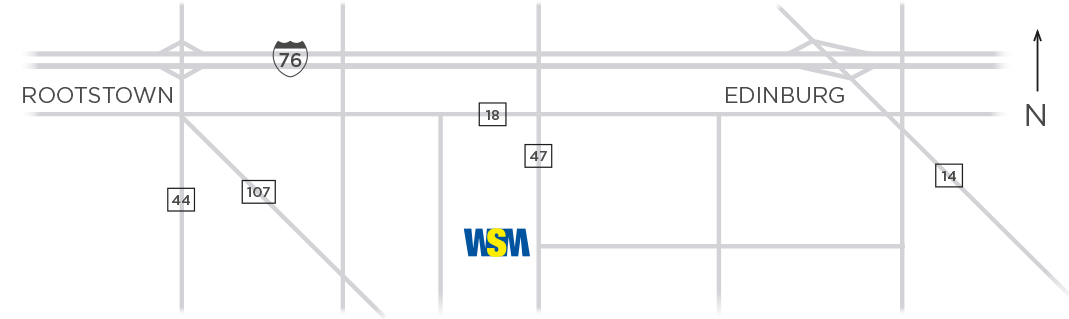 WSM Technology office location map — 3393 Industry Rd, Rootstown, OH